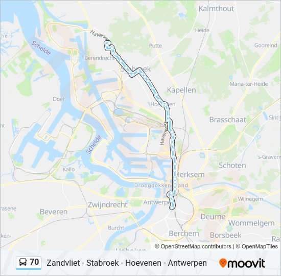 70 Bus Line Map