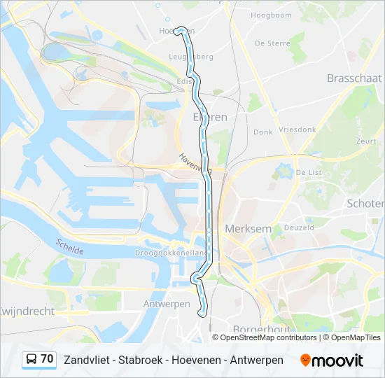70 Bus Line Map