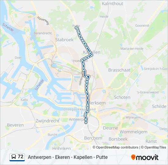 72 Bus Line Map
