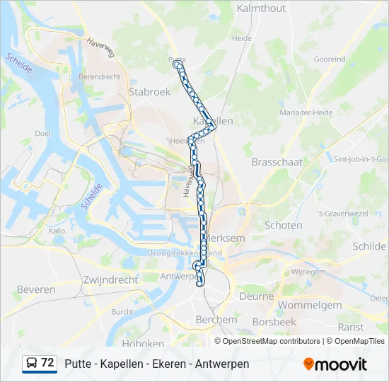 72 Bus Line Map