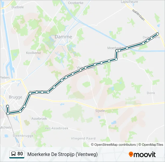 80 Bus Line Map