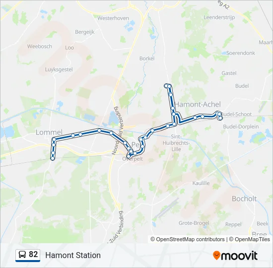 Bus 82 lijnkaart