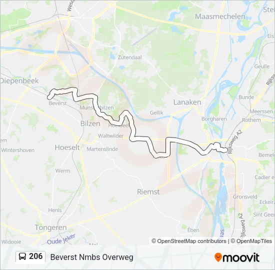 206 Bus Line Map