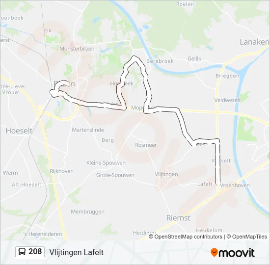 208 Bus Line Map