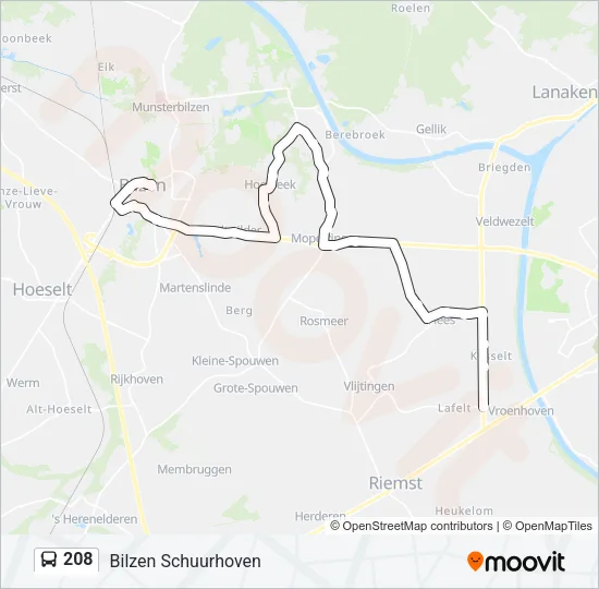 208 Bus Line Map
