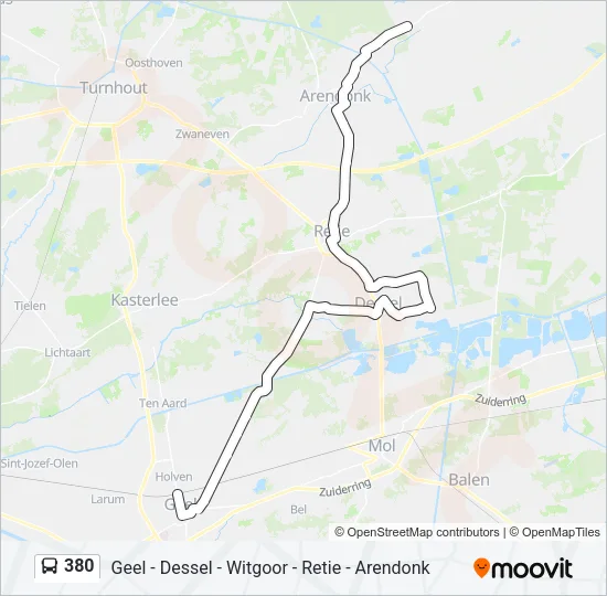 380 Bus Line Map
