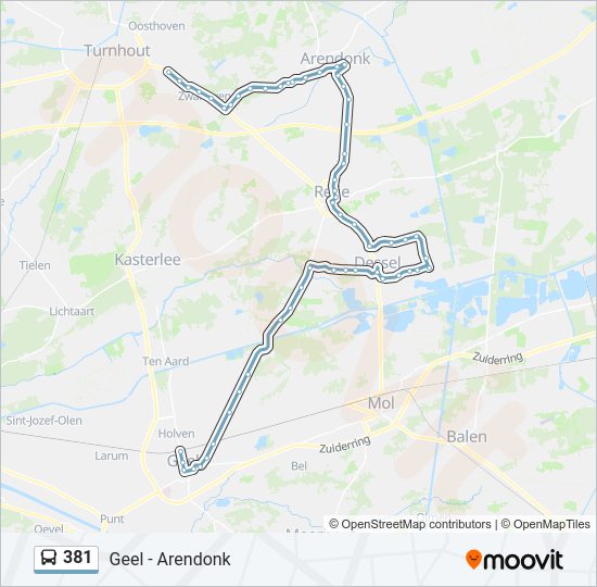 381 Bus Line Map