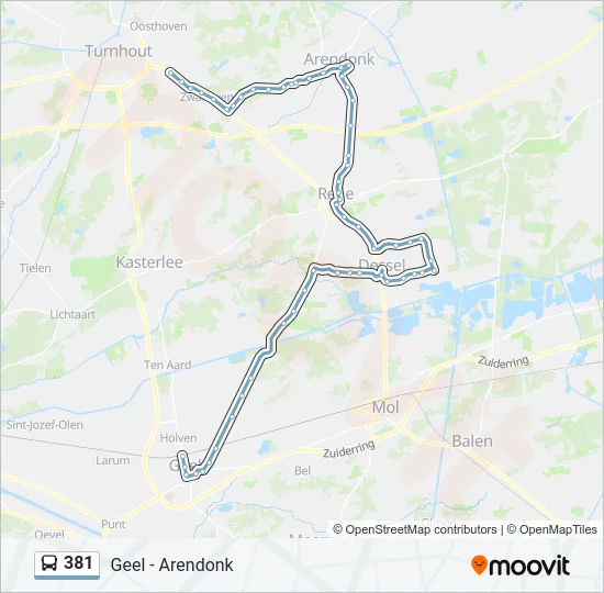 381 Bus Line Map