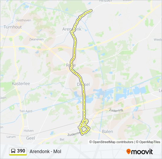 390 Bus Line Map