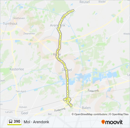 390 Bus Line Map