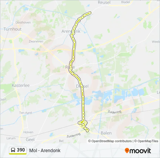 390 Bus Line Map