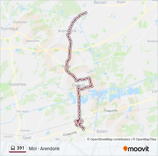 391 Bus Line Map