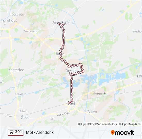 391 Bus Line Map