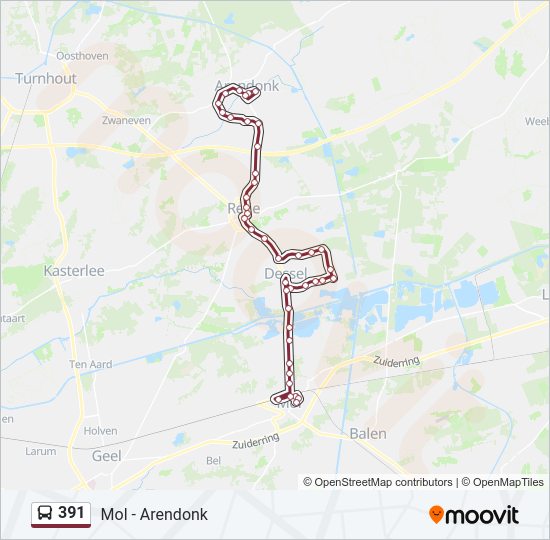 391 Bus Line Map