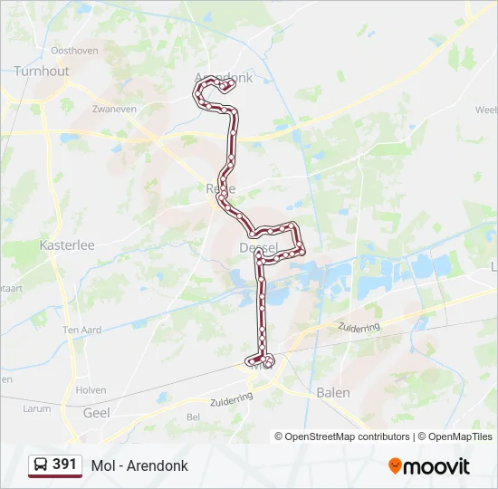 391 Bus Line Map