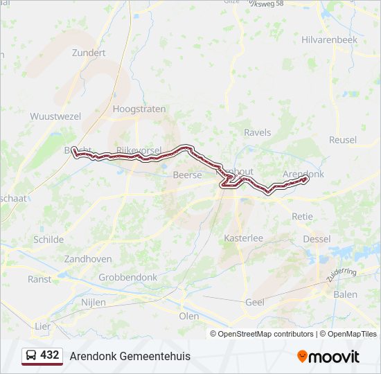 432 Bus Line Map