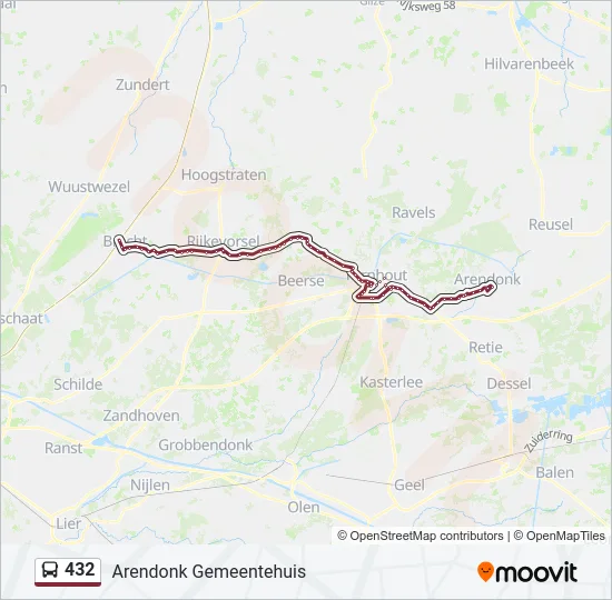 432 Bus Line Map
