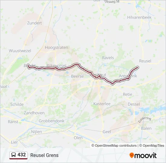 432 Bus Line Map