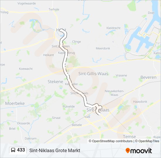 433 Bus Line Map