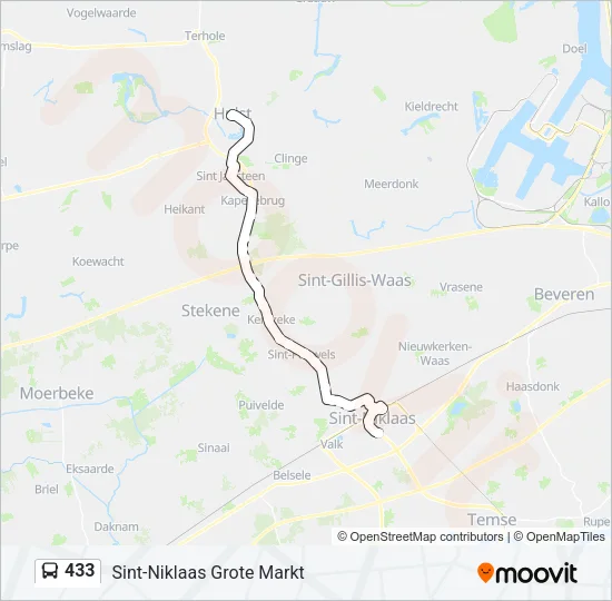 433 Bus Line Map
