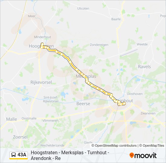 43A Bus Line Map