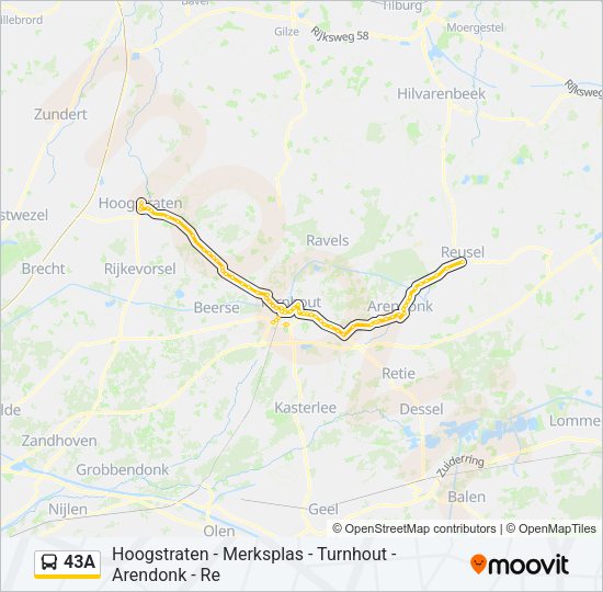 43A Bus Line Map