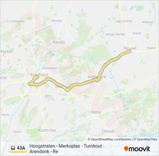 43A Bus Line Map