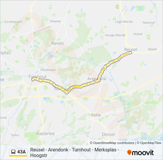 43A Bus Line Map