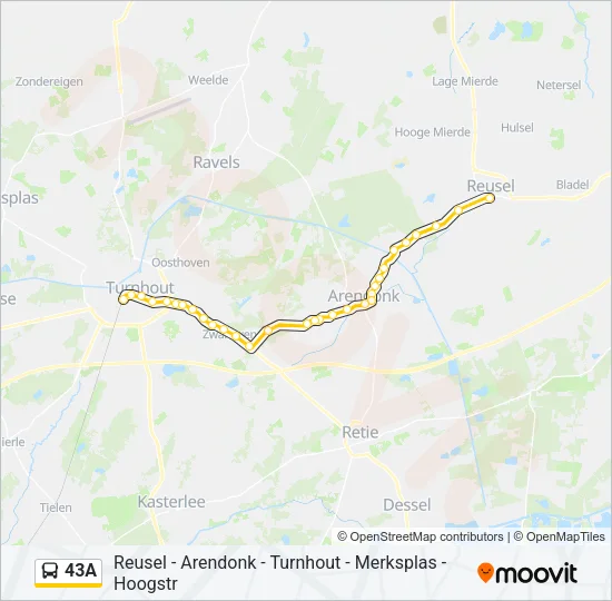 43A Bus Line Map