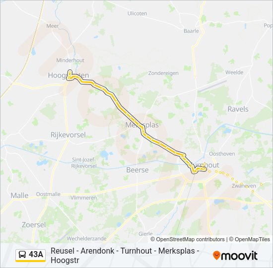 43A Bus Line Map