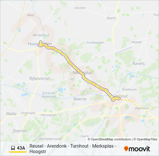 43A Bus Line Map