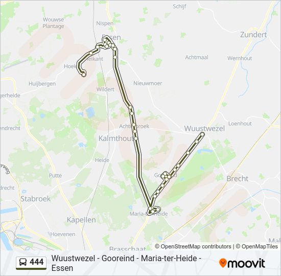 444 Bus Line Map