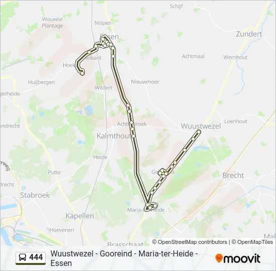 444 Bus Line Map