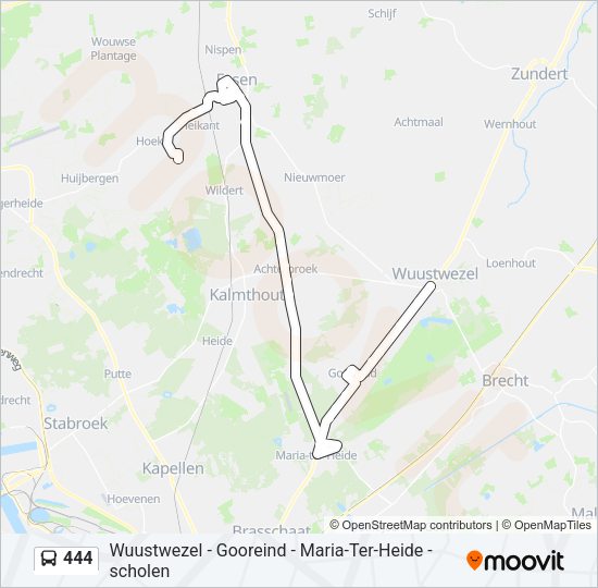 444 Bus Line Map