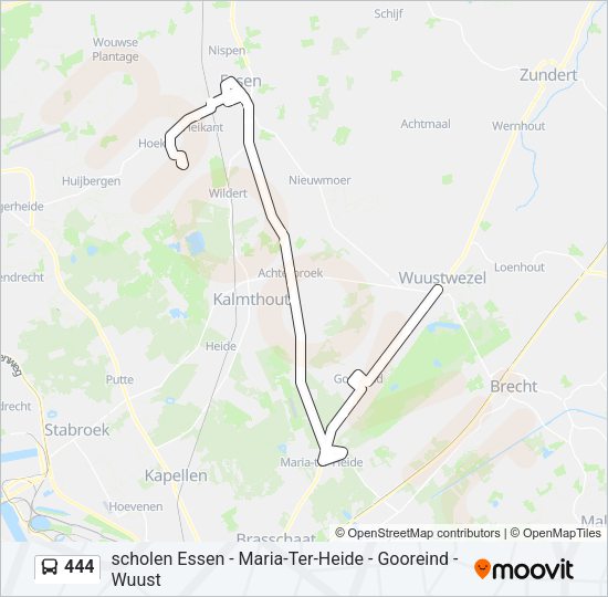 444 Bus Line Map