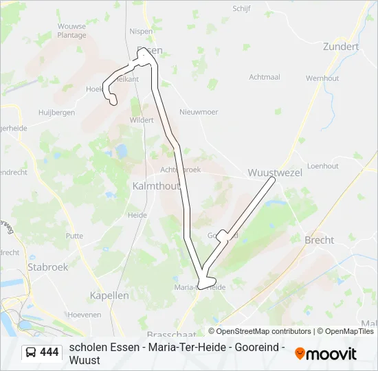 444 Bus Line Map