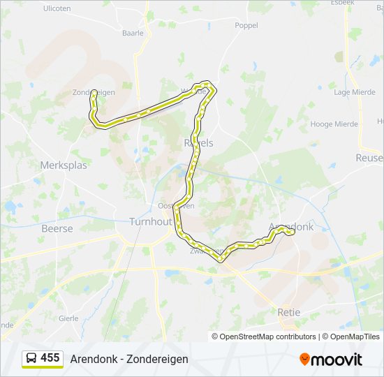 455 Bus Line Map