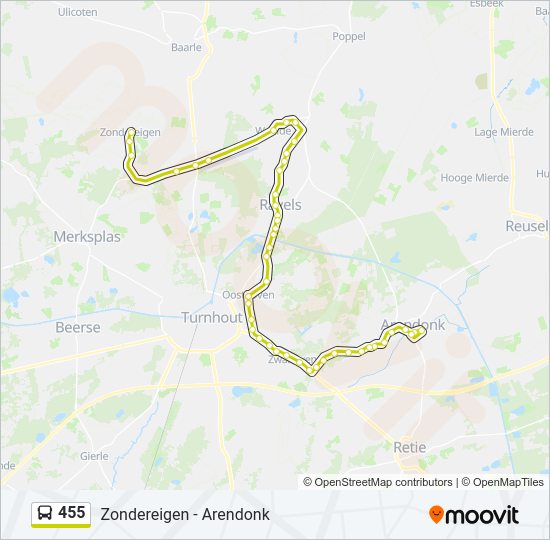 455 Bus Line Map