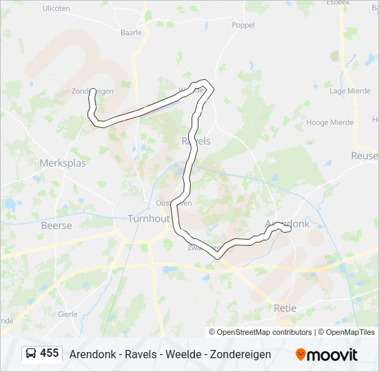 455 Bus Line Map