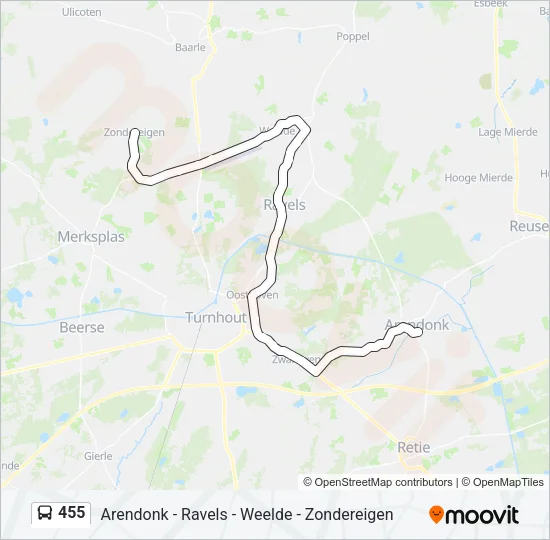 455 Bus Line Map