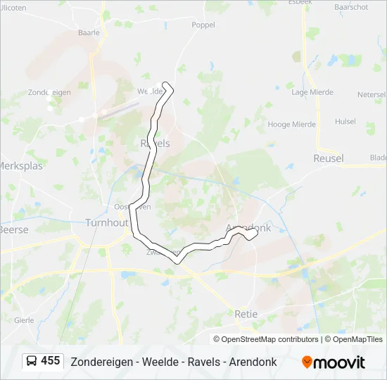 455 Bus Line Map