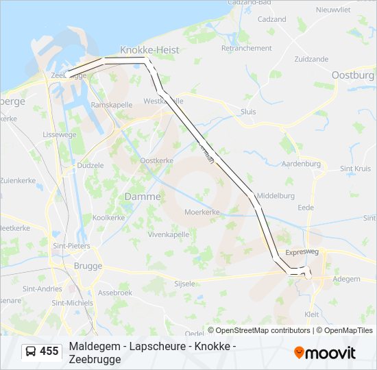 455 Bus Line Map