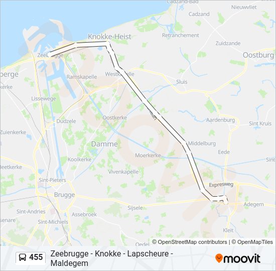 455 Bus Line Map