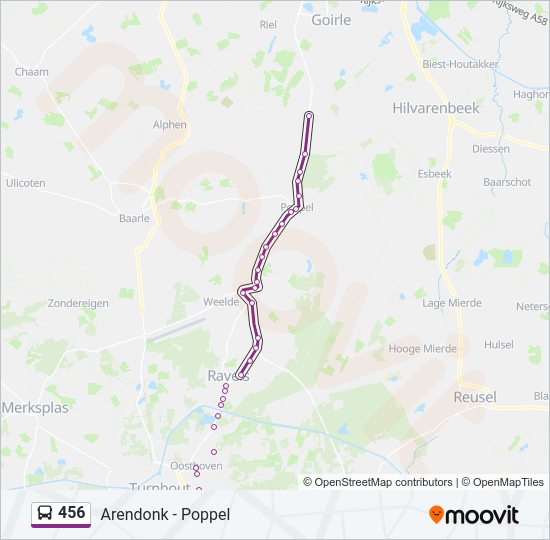456 Bus Line Map