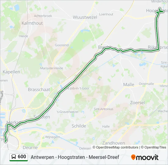 600 Bus Line Map