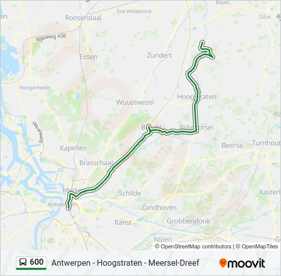 600 Bus Line Map