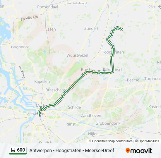 600 Bus Line Map