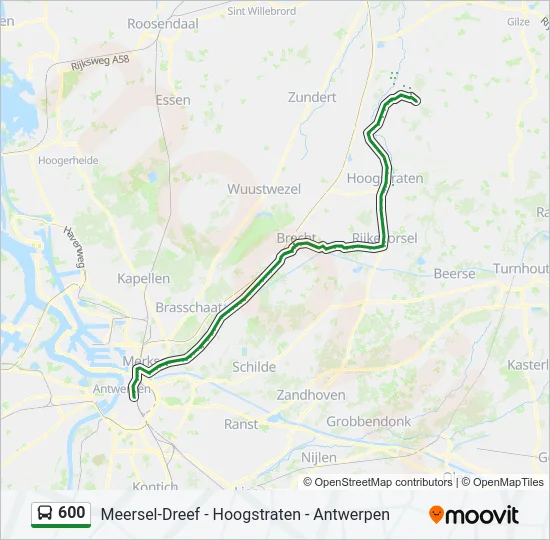 600 Bus Line Map