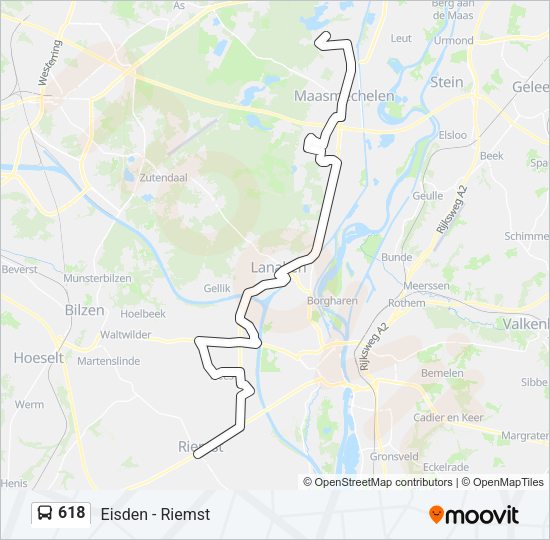 618 Bus Line Map