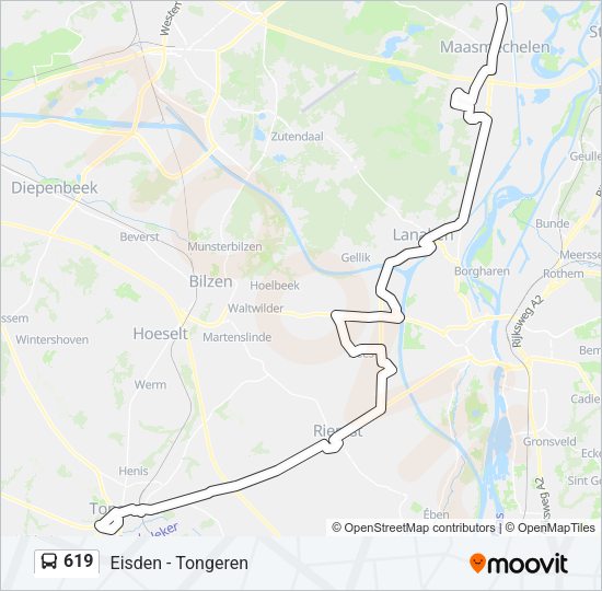 619 Bus Line Map